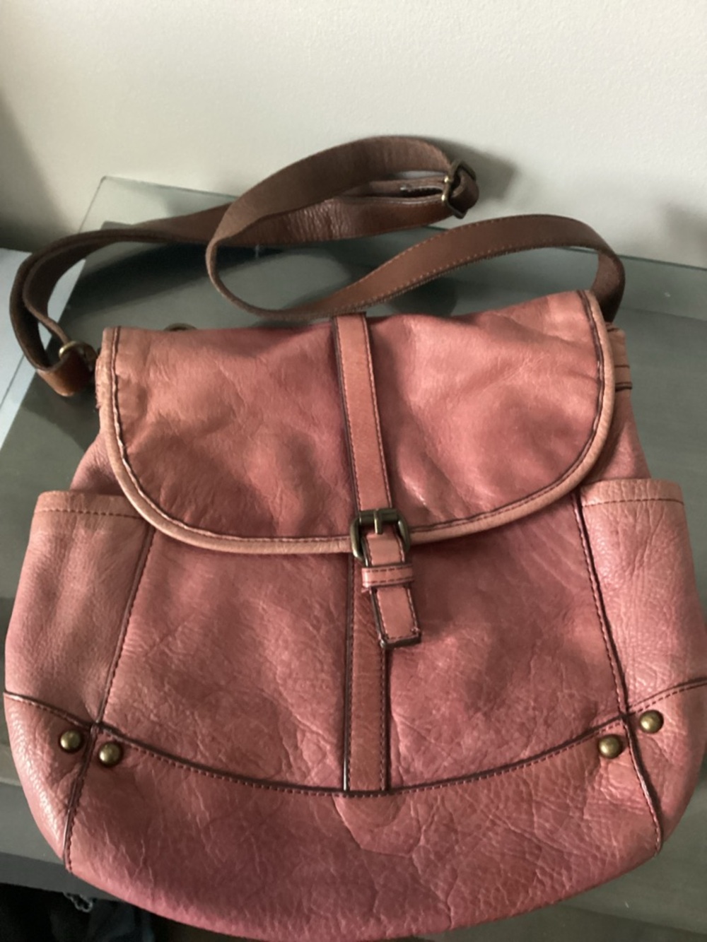 Cynthia Rowley Rose-Pink Leather Shoulder Festival Bag / Backpack